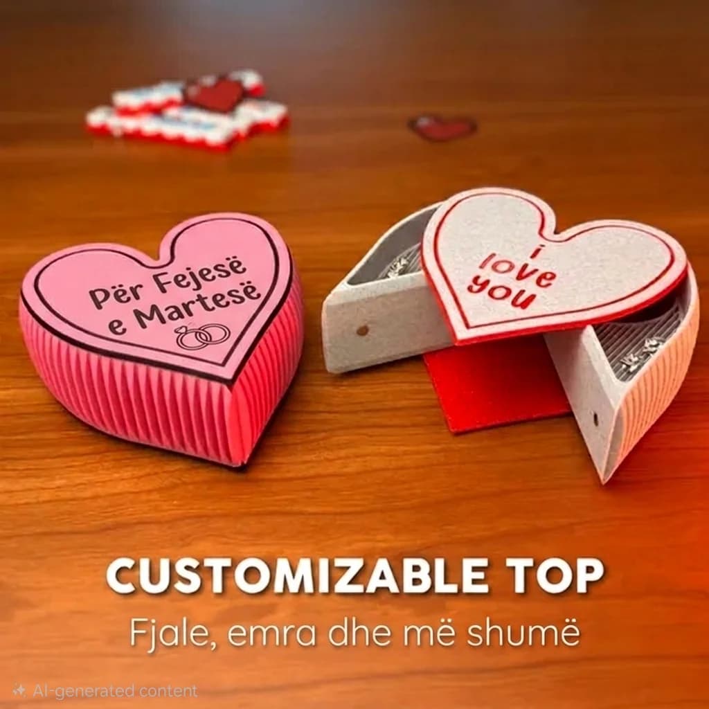 Kuti Surprizë në Formë Zemre – Heart Gear